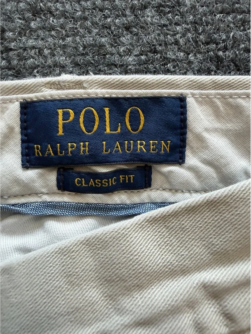 Polo Ralph Lauren Mens Classic Fit Chino Pants Stone Beige 100% Cotton 40x30